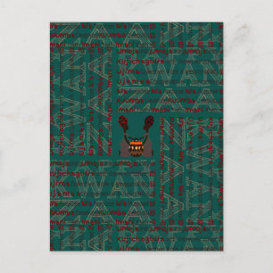 Cartão Postal Mulheres africanas e uma cesta Kwanzaa moderno