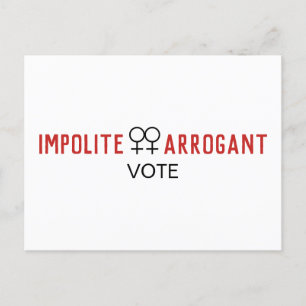 Cartão Postal Mulheres Arrogantes Impolitas Votam Símbolo Femin