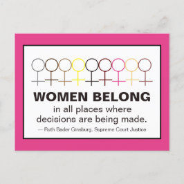 Cartão Postal Mulheres Belong Justiça Ruth Bader Ginsburg Cotaçã