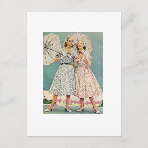 Cartão Postal Mulheres da bonito década de 1950