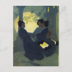 Cartão Postal Mulheres da raposa Kitsune em forma humana por Ber