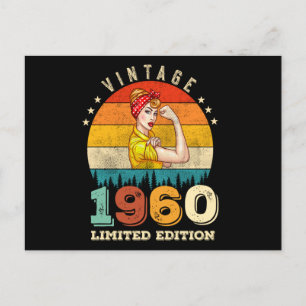 Cartão Postal Mulheres de 62 Anos Aniversário 1960 Antigo 62º An