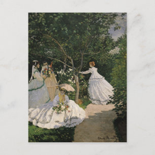 Cartão Postal Mulheres de Claude Monet   no jardim, 1866