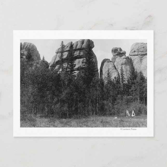 Cartão Postal Mulheres em frente ao Lago Harney Peaks Fotografia (Frente)