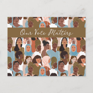 Cartão Postal Mulheres Empoderadas Votam em Branco Carta