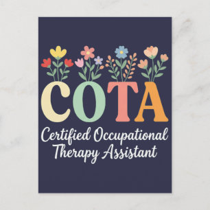 Cartão Postal mulheres engraçadas florais COTA Terapeuta Ocupaci