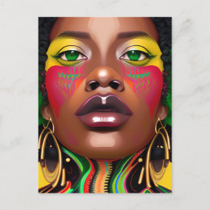 Cartão Postal Mulheres negras de melanina afro-americana