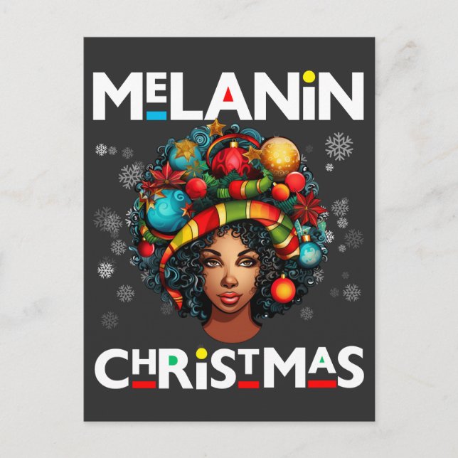 Cartão Postal Mulheres negras melanina de Natal Irmã Xmas Sistas (Frente)