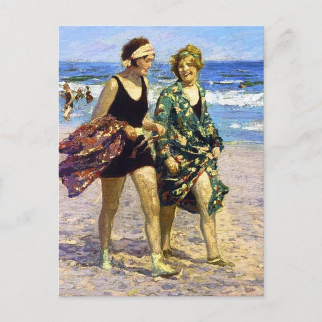 Cartão Postal Mulheres no Mar Edward Henry Potthast (Frente)