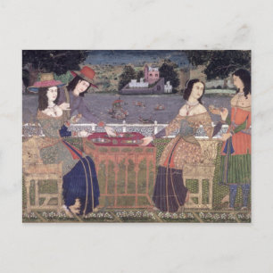 Cartão Postal Mulheres portuguesas comendo uma refeição, Goa