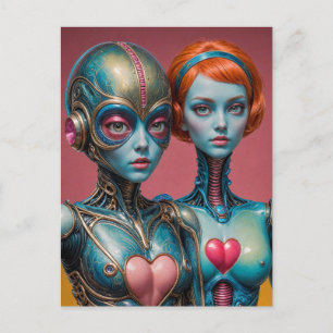 Cartão Postal Mulheres Robots Scifi