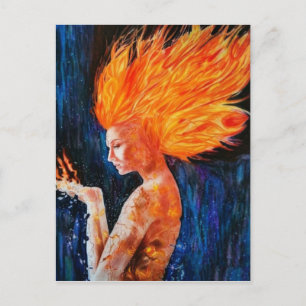 Cartão Postal mulheres sentindo-se queimando poster art