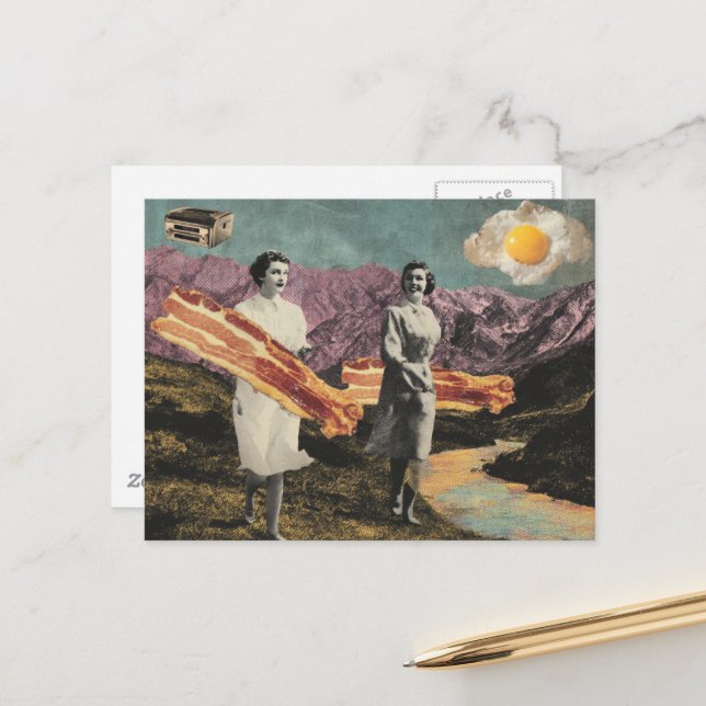 Cartão Postal Mulheres Surreais Do Café Da Manhã Sol Junto Ovo (Frente/Verso In Situ)