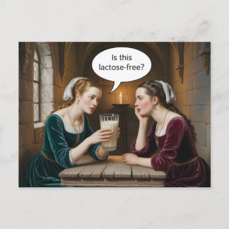 Cartão Postal Mulheres Surreais e Leite Isto é sem Lactose?