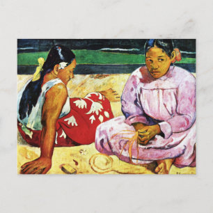Cartão Postal Mulheres Taitianas na Praia por Paul Gauguin