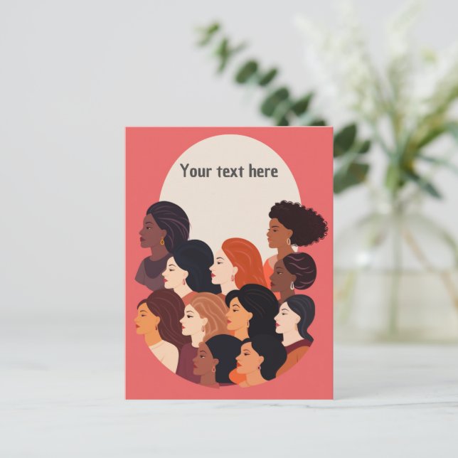 Cartão Postal Mulheres unidas por fortes companheiras (Em pé/Frente)