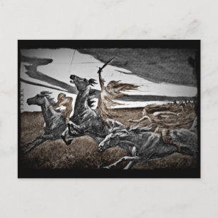 Cartão Postal Mulheres Vikings em uma tempestade