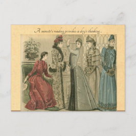 Cartão Postal Mulheres vitorianas na biblioteca