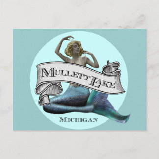 Cartão Postal Mullett Lake Mermaid