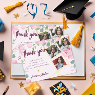 Cartão Postal Multi-Photo Class of 2025 Graduation Obrigado