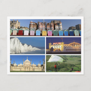 Cartão Postal Multiimagem Brighton e Hove