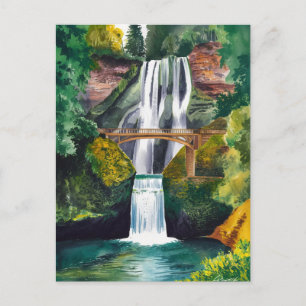 Cartão Postal Multnomah Cai Viagem de Pintura de Aquarela