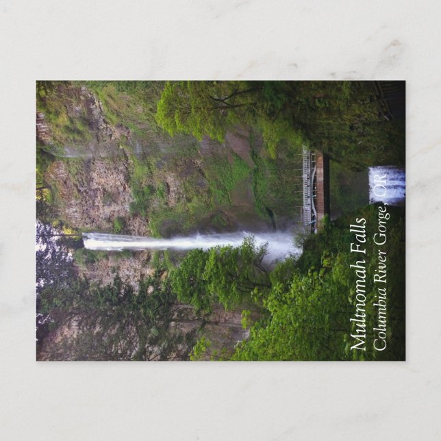 Cartão Postal Multnomah Falls Bridge Repair, Oregon (Frente)
