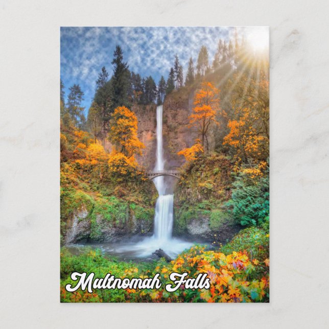 Cartão Postal Multnomah Falls, Columbia River Gorge, Oregon (Frente)