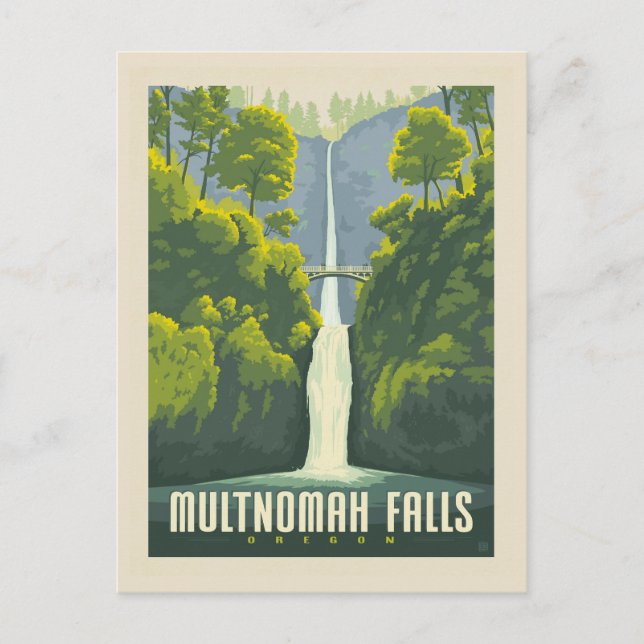 Cartão Postal Multnomah Falls | Oregon (Frente)