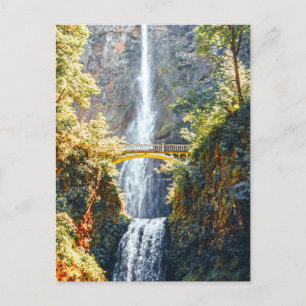 Cartão Postal Multnomah Falls-Portland Oregon-Viagem Fotografia