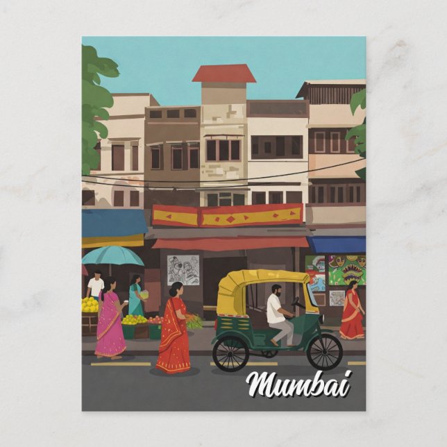 Cartão Postal Mumbai Viagem Souvenir (Frente)