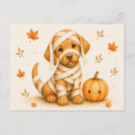 Cartão Postal Múmia Vizsla de Halloween