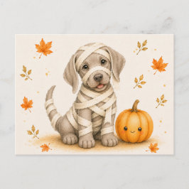 Cartão Postal Múmia Weimaraner no Halloween