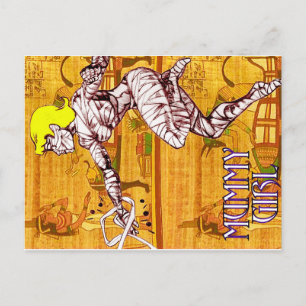 Cartão Postal Mummy Girl Macabre Mistress of Mystery