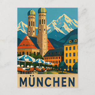 Cartão Postal 🏔️ MÜNCHE — Torres Bávaras e Horizontes Alpinos