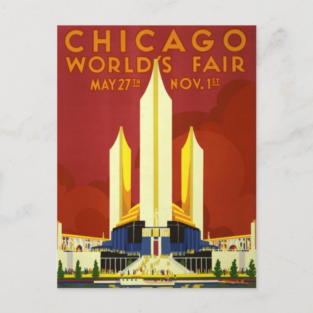 Cartão postal mundial Fair Vintage de Chicago, 193 (Frente)