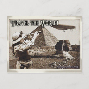 Cartão postal mundial viagem