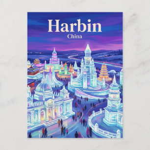 Cartão Postal Mundo de Gelo e Neve de Harbin China