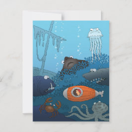 Cartão Postal Mundo dos Corais dos Animais Submarinos Submarinos