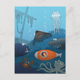 Cartão Postal Mundo dos Corais dos Animais Submarinos Submarinos