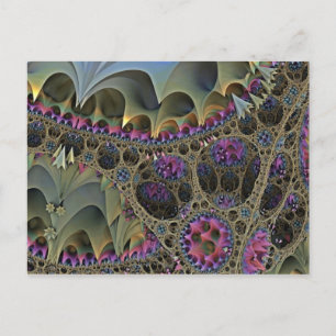 Cartão Postal MUNDO FLORAL da ARTE do Fractal