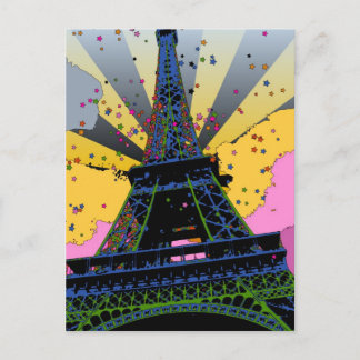 Cartão Postal Mundo Psicodélico: Torre Eiffel, Paris França A1