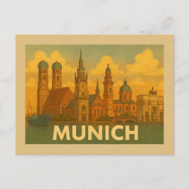 Cartão Postal Munich Germany City Art