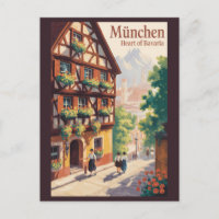 Munique Alemanha Baviera Ilustração Viagem Arte