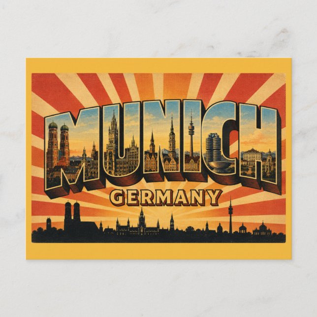 Cartão Postal Munique Alemanha Frauenkirche (Frente)