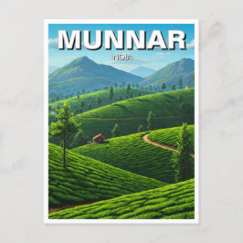 Cartão Postal Munnar Kerala India Tea Plantation