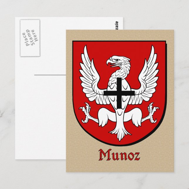 Cartão Postal Munoz Ancestral Heraldic Shield (Frente/Verso)