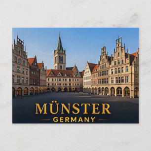 Cartão Postal Münster Alemanha Cidade Histórica Destino de Viage