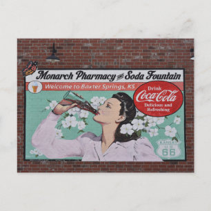 Cartão Postal Mural Celebra a Rota 66, Baxter Springs, Kansas