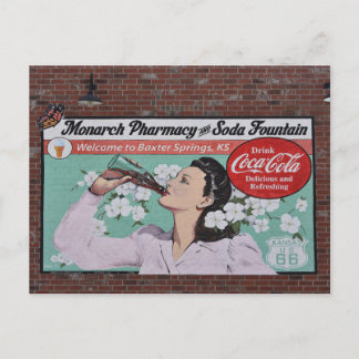 Cartão Postal Mural Celebra a Rota 66, Baxter Springs, Kansas